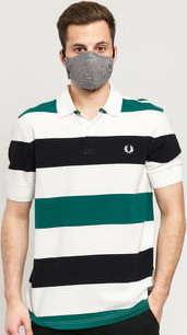 FRED PERRY Texture Stripe Polo Shirt bílé / tmavě zelené / černé
