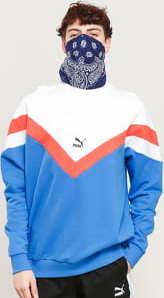 Puma Iconic MCS Crew FT modrá / bílá / oranžová