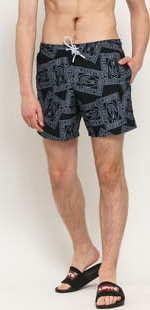 LACOSTE Swimming Trunks černé / bílé