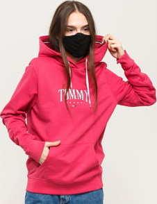 TOMMY JEANS W Essential Logo Hoodie růžová