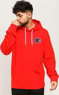 Champion Satin C ogo Cotton Terry Hoodie červená