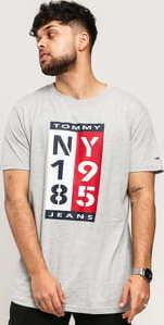 TOMMY JEANS M 1985 Vertical Logo Tee melange šedé