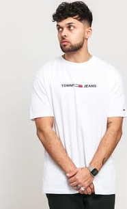 TOMMY JEANS M Straight Small Logo Tee bílé