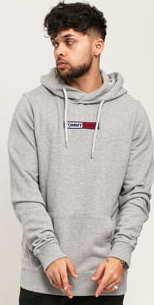 TOMMY JEANS M Embroidered Box Hoodie melange šedá