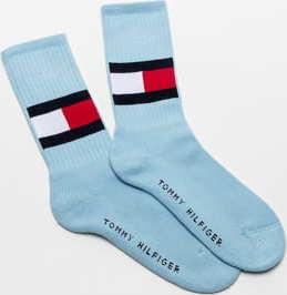 Tommy Hilfiger TH Jeans Flag Socks světle modré