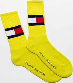 Tommy Hilfiger TH Jeans Flag Socks limetkové
