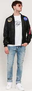 Alpha Industries MA-1 LW NASA Leather černá