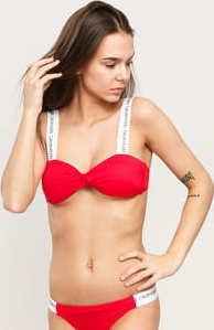 Calvin Klein Twist Bandeau - RP červené / bílé
