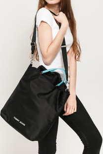 TOMMY JEANS Nautical Mix Tote černá / světle modrá