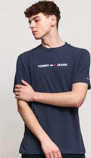 TOMMY JEANS M Straight Small Logo Tee navy