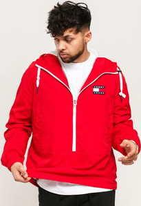 TOMMY JEANS M Contrast Zip Popover Jacket červená