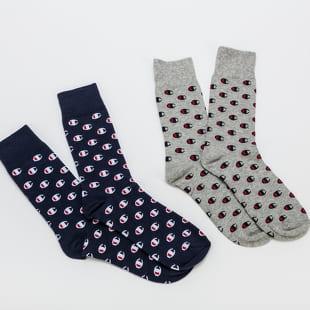 Champion Legacy Fash 2Pack Sock melange šedé / navy / červené