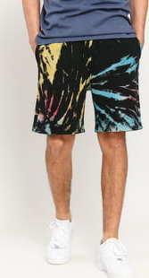 Urban Classics Tie Dye Sweat Short černé / tyrkysové