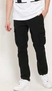 CALVIN KLEIN JEANS M Skinny Washed Cargo Pant černé 34/34