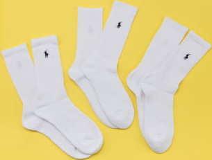 Polo Ralph Lauren 3Pack Crew Sock bílé