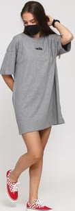 Vans W Center Vee Tee Dress melange šedé