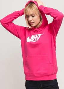 Nike W NSW Essential Hoodie PO tmavě růžová