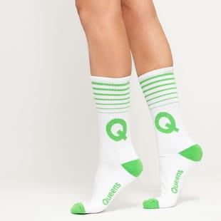 Queens Q Socks bílé / zelené