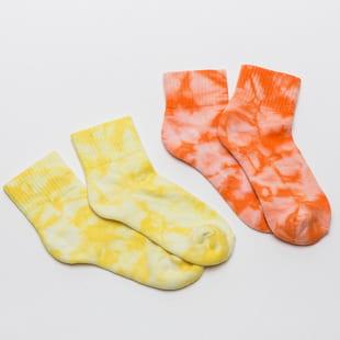 Urban Classics Tie Dye Socks Short 2-Pack oranžové / žluté