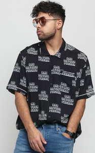 HUF Pulp Fiction Bad MF Woven Top černá / bílá