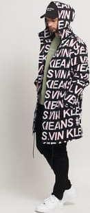 CALVIN KLEIN JEANS M # Logo AOP Parka černá / bílá / červená