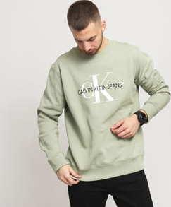 CALVIN KLEIN JEANS M Monogram Reg Crewneck světle olivová