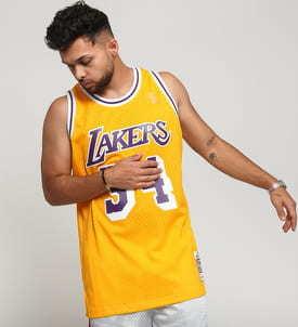 Mitchell & Ness NBA Swingman Jersey LA akers - Shaquille O'neal #34 žlutý