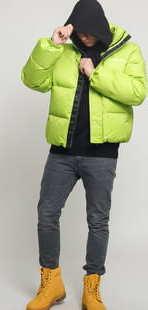 Daily Paper Core Puffer Jacket limetková
