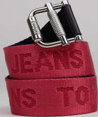 TOMMY JEANS Reversible Webbing Belt tmavě růžový / navy 90