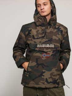 NAPAPIJRI Rainforest Pocket Print Jacket camo zelená / hnědá