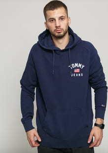 TOMMY JEANS M Washed Chest Graphic Hoodie navy