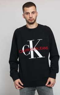 CALVIN KLEIN JEANS Washed Reg Monogram Crewneck černá