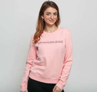 CALVIN KLEIN JEANS W Institutional Regular Crewneck světle růžová