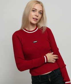 LAZY OAF Burning Rubber Long Sleeve Top červený