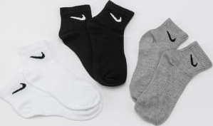 Nike U NK Everyday Lightweight Ankle 3 Pack černé / bílé / melange šedé