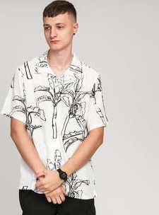 Stüssy Banana Tree Shirt bílá / černá