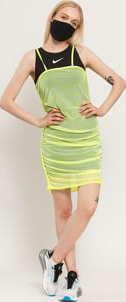 Nike W NSW Indio Dress neon žlutozelené / černé