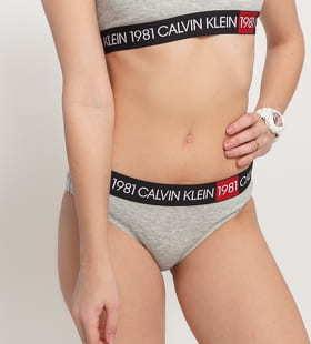 Calvin Klein Bikini - Slip 1981 melange šedé / černé / bílé