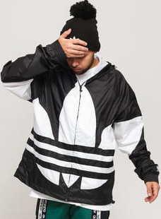 adidas Originals Big Trefoil Windbreaker černá / bílá