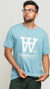 WOOD WOOD Ace Tee světle modré