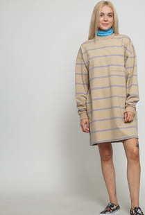 LAZY OAF Open Tabs Sweater Dress béžové / modré / fialové