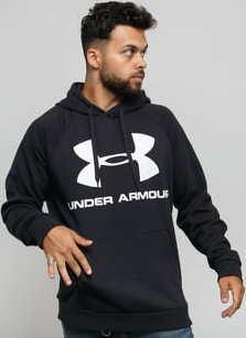 Under Armour Rival Fleece Big ogo Hoodie černá