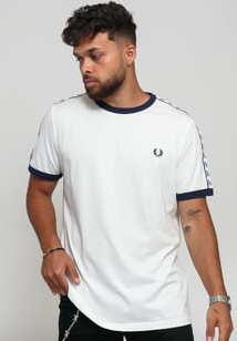 FRED PERRY Taped Ringer T-Shirt bílé