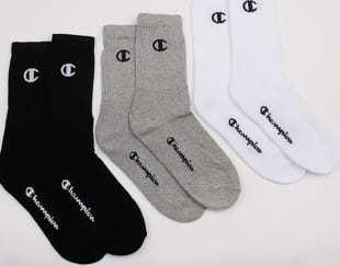 Champion 3 Pack Crew Socks melange šedé / bílé / černé