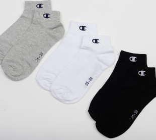 Champion 3 Pack Ankle Socks melange šedé / bílé / černé