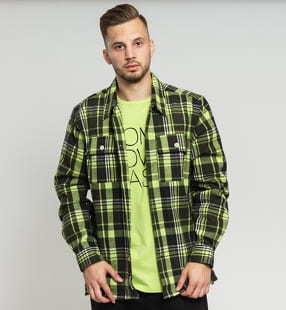 WOOD WOOD Franco Shirt černá / limetková