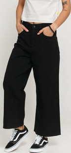 LAZY OAF LO Cropped Wide Leg Jeans black 32