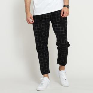 Urban Classics Formula Cropped Check Pants černé / bílé