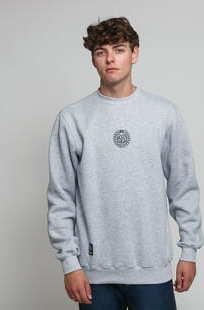 Mass DNM Base Small Logo Crew melange šedá