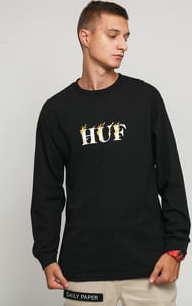 HUF Burning Longsleeve černé